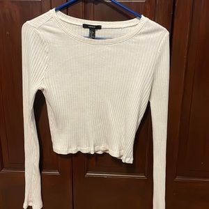 Off-white Forever 21 Long sleeve crop top